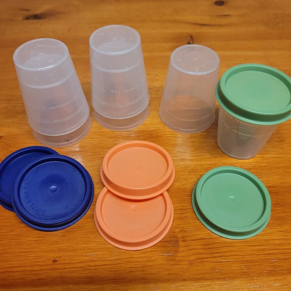 Tupperware Tupper Midgets Containers - Blue/Coral/Green